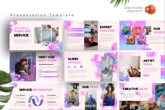 Brushed Painting Service PowerPoint Template